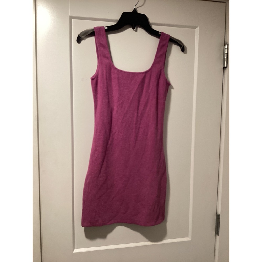 Motel Rocks Katia Dress Violet Purple Ribbed Knit Mini Low Back Womens Size S